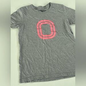 Grey Tee with Pink Geometric Logo